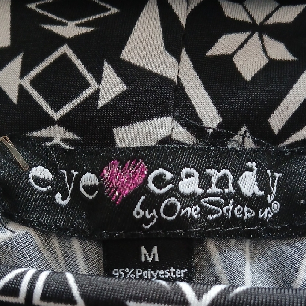 Eye Candy Black and White Patterned Wide Leg Pants - Picture 2 of 7